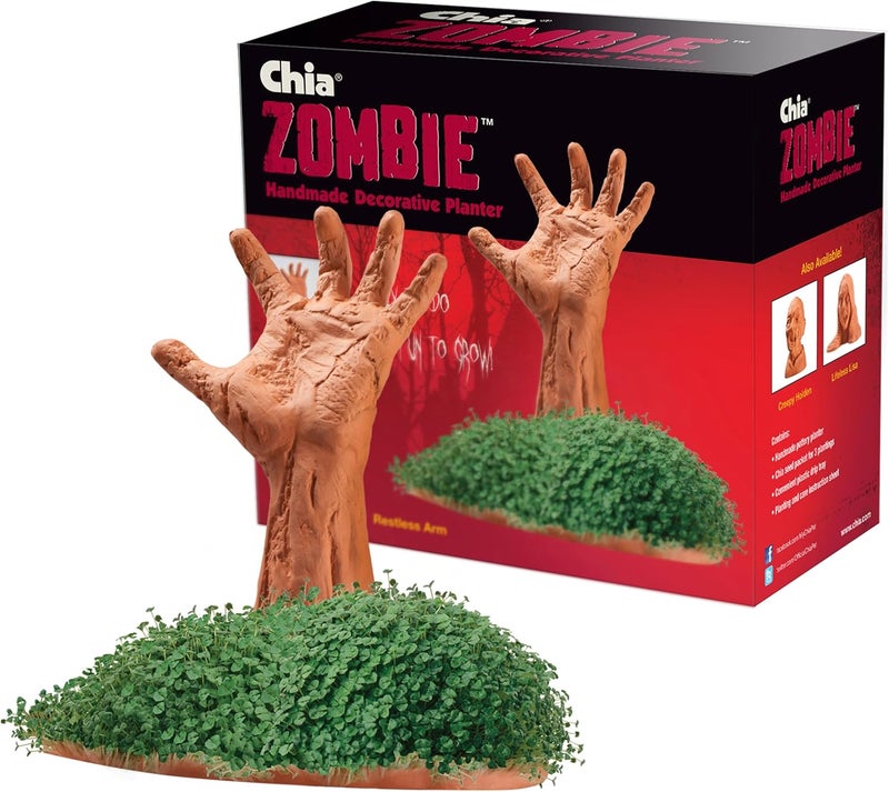 Chia Pet Zombie Pet with Seed Pack, Decorative Pottery Planter, Easy to Do and Fun to Grow, Novelty Gift, Perfect for Any Occasion - Image 1